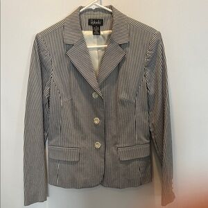 Rafaella Women's Striped Blazer in Black and White